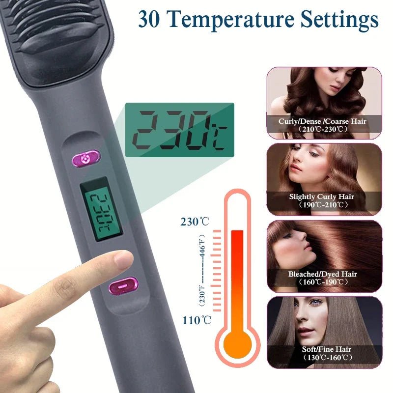 Electric Hot Comb Multifunctional Straight Hair Straightener Comb Negative Ion Anti-Scalding Styling Tool Straightening Brush - JromoCompany