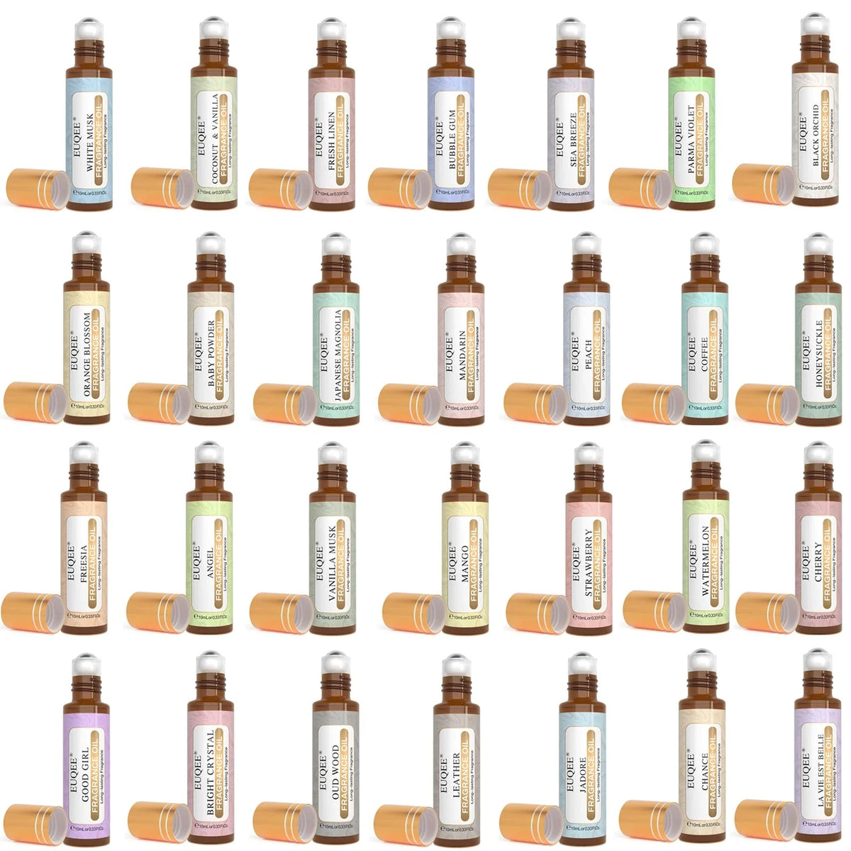 EUQEE 10ml Fragrance Oil Roll-On Long Lasting Scent La Vie Est Belle CHANCE Jadore Cotton Strawberry Mango for Men and Women - JromoCompany