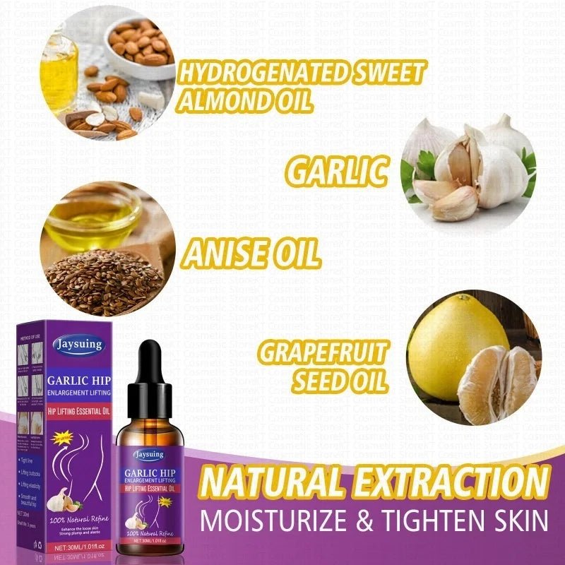 Garlic Buttock Enlargement Essential Oil Buttocks Firming Lifting Shape Massage Growth Increase Tighten Sexy Big Butt Body Care - JromoCompany