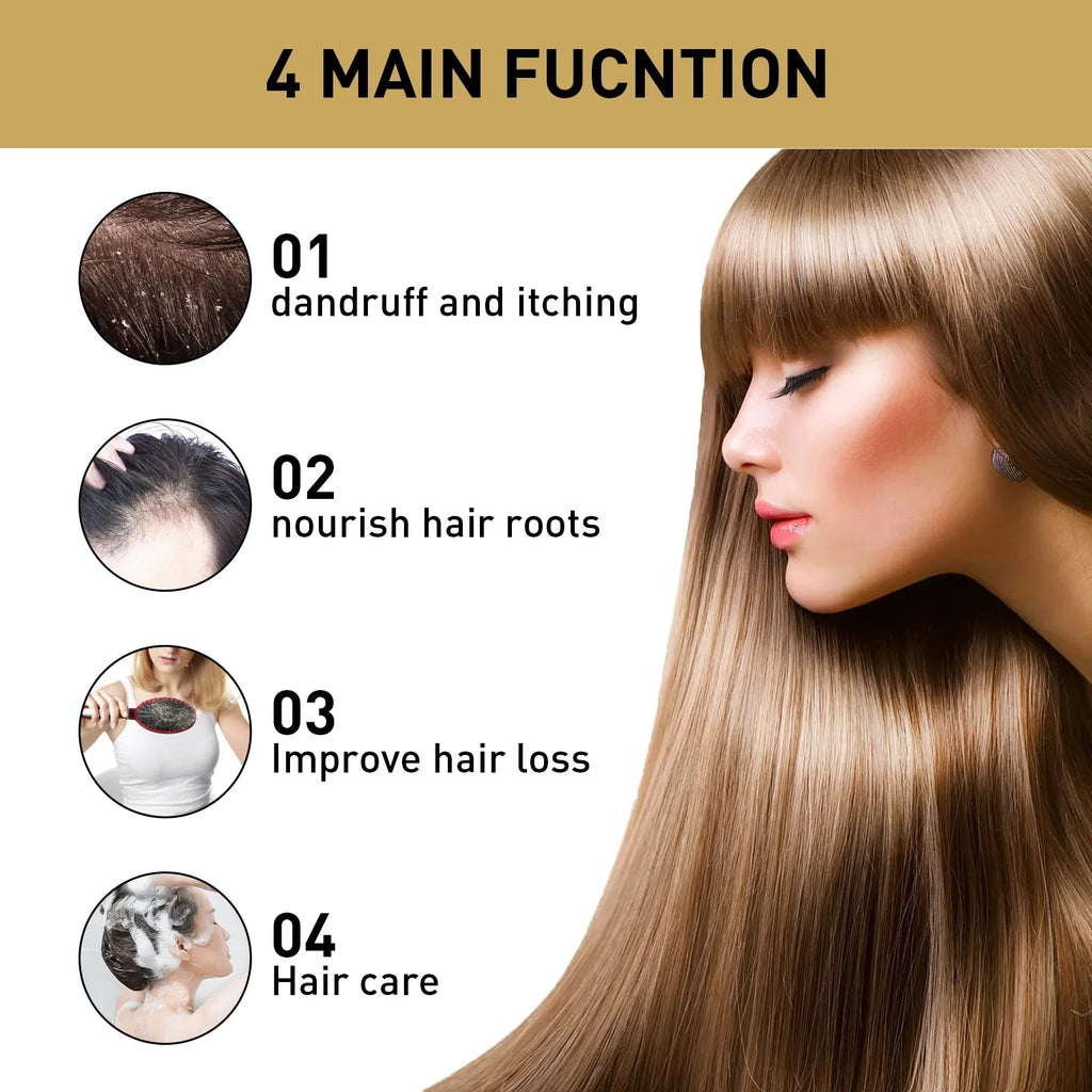 Ginger Regrowth Shampoo Anti Hair Loss Oil Control Dandruff Removal Moisturiz Nourish Scalp Repair Damaged Hair Growth Shampoo - JromoCompany