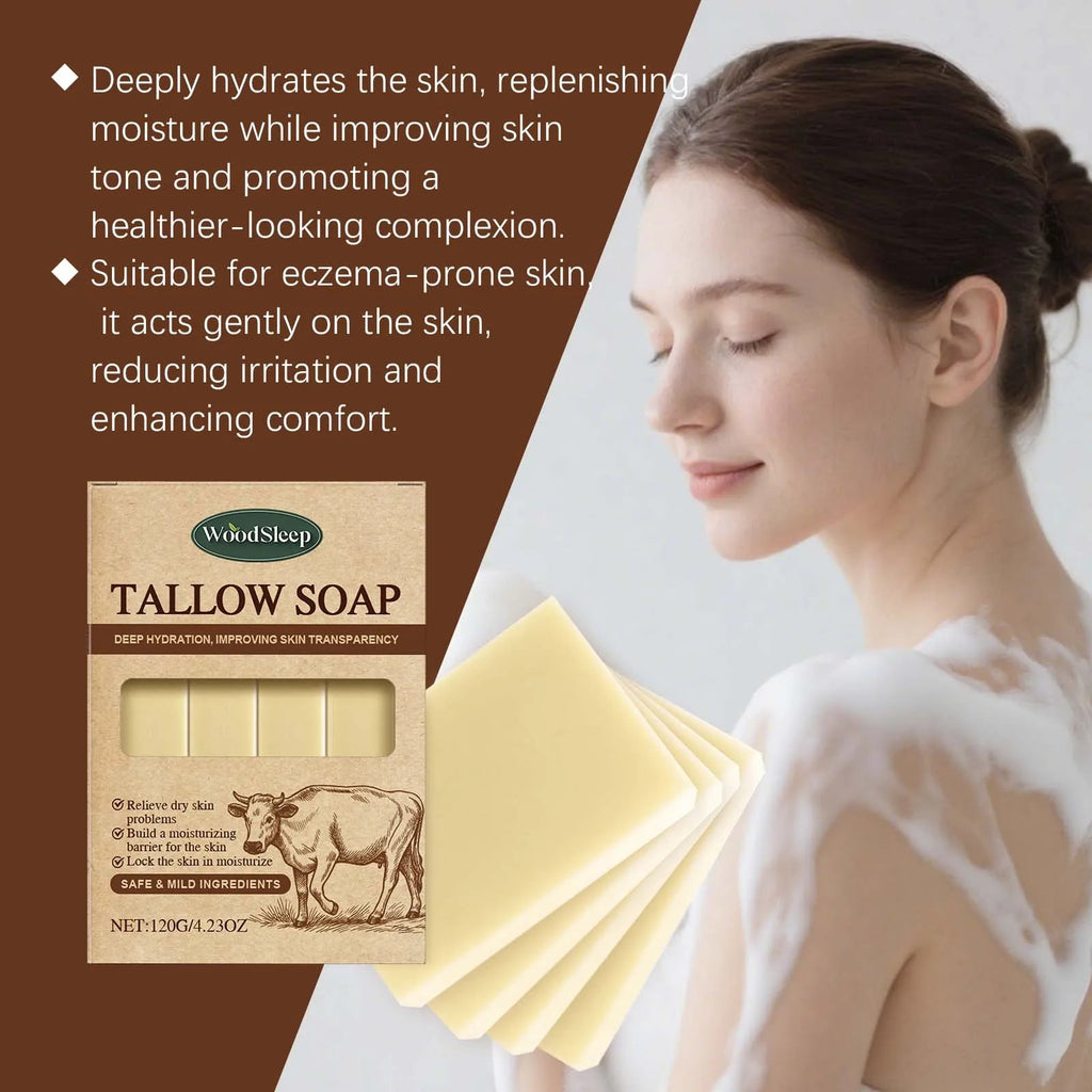 Grass-Fed Beef Tallow Soap Gently Clean For Skincare Suitable For Face & Body Wash Refreshing Rich In Lather Soap Bar Moisturize - JromoCompany
