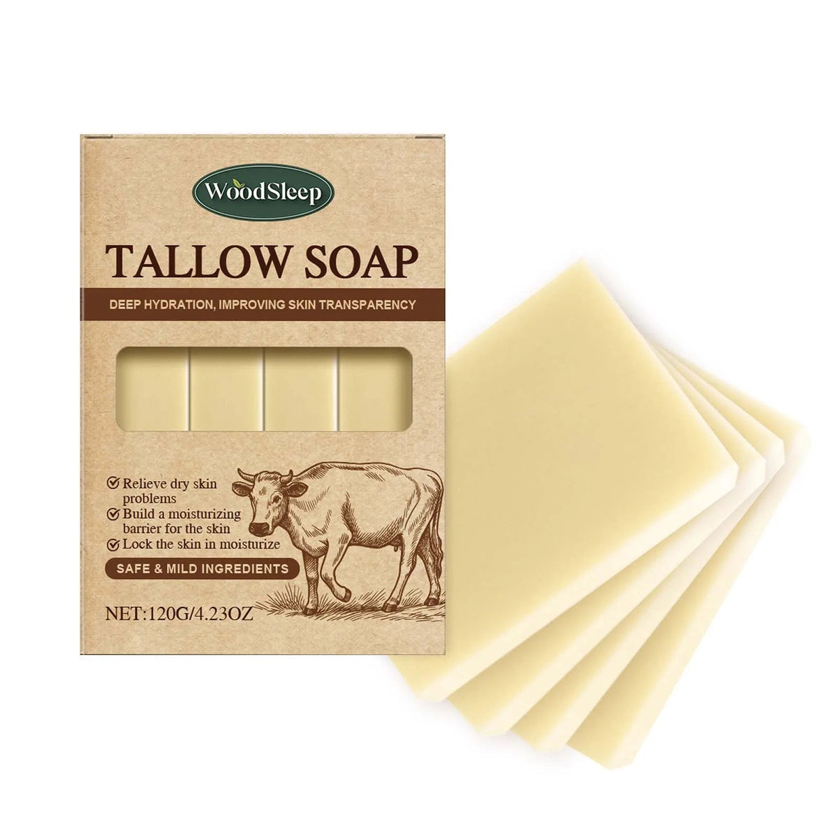 Grass-Fed Beef Tallow Soap Gently Clean For Skincare Suitable For Face & Body Wash Refreshing Rich In Lather Soap Bar Moisturize - JromoCompany