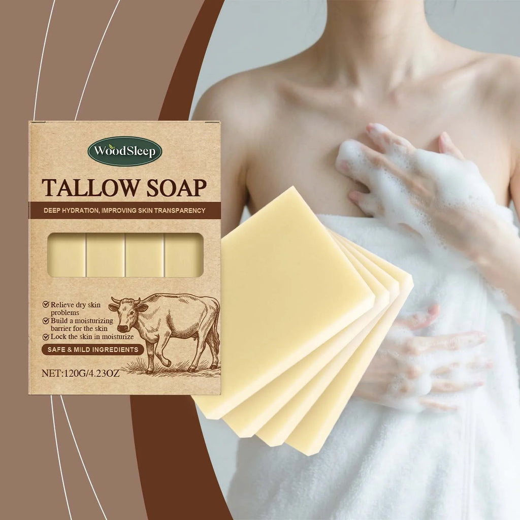 Grass-Fed Beef Tallow Soap Gently Clean For Skincare Suitable For Face & Body Wash Refreshing Rich In Lather Soap Bar Moisturize - JromoCompany