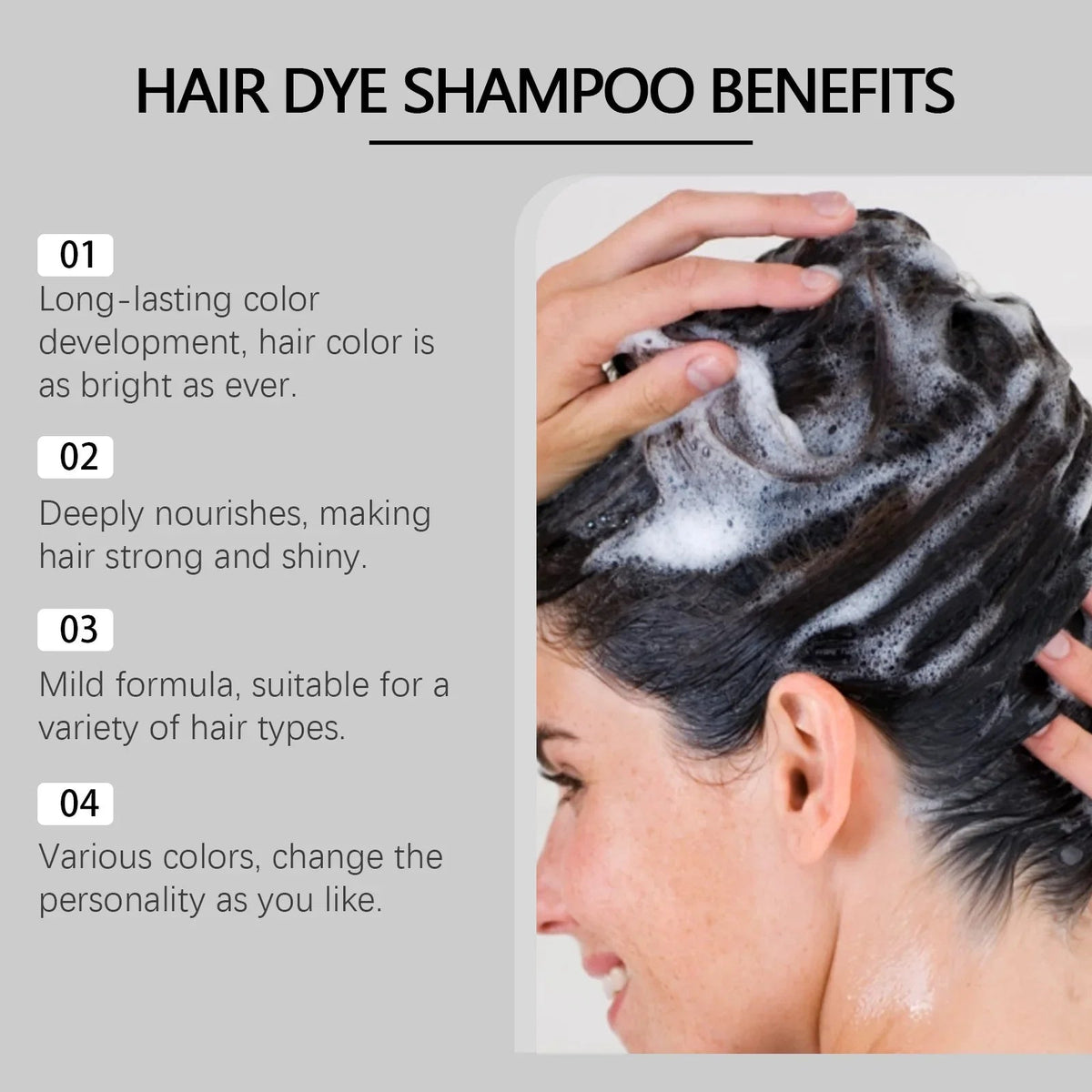 Hair Dye Shampoo Diy Natural Black Color Repair Gray White Hair Non Irritating Hair Coloring Shampoo - JromoCompany