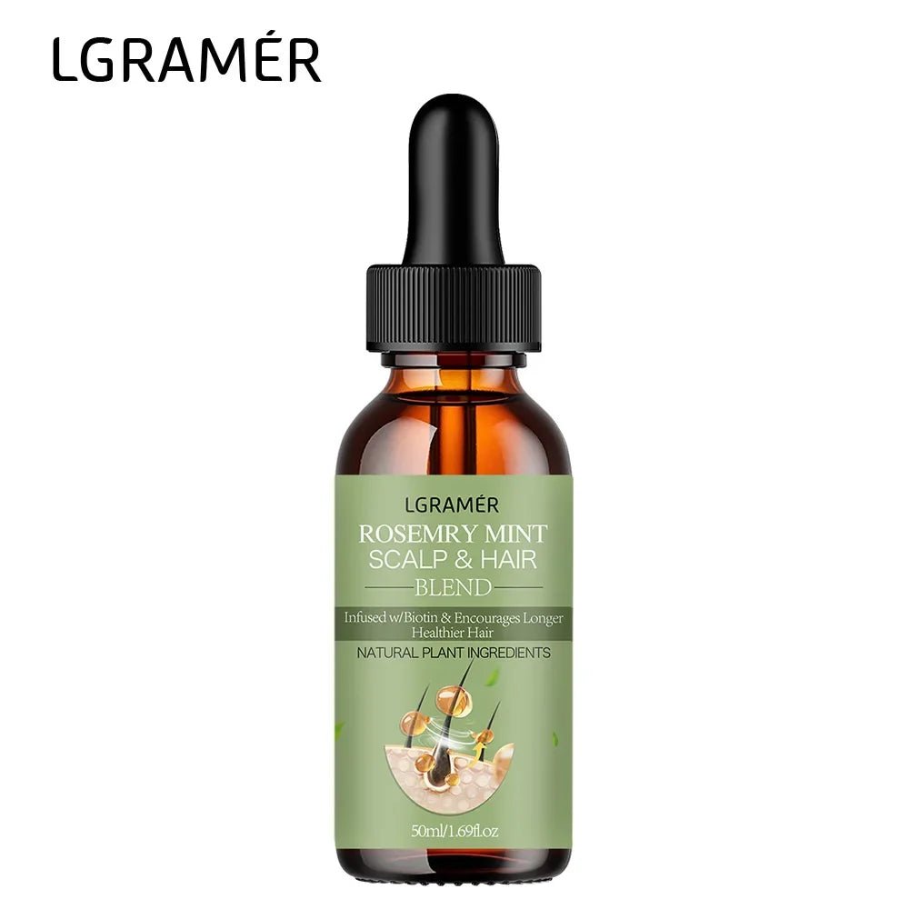 Hair Growth Essential Oil Rosemary Mint Hair Strengthening Oil Nourishing Treatment For Split Ends Dry Organics Hair Care Oil - JromoCompany