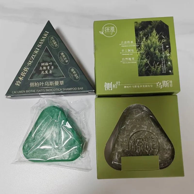 Herbal Shampoo Soap Bar With Usman Grass Handmade Natural Hair Nourishing Soap Oil Control Refreshing Fluffy Soothing Hair Care - JromoCompany