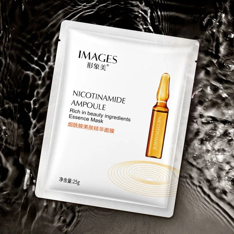IMAGES 10pcs Hyaluronic Acid Niacinamide Facial Mask Moisturizing Shrinking Pores Face Sheet Mask Anti Wrinkle Beauty Skin Care - JromoCompany