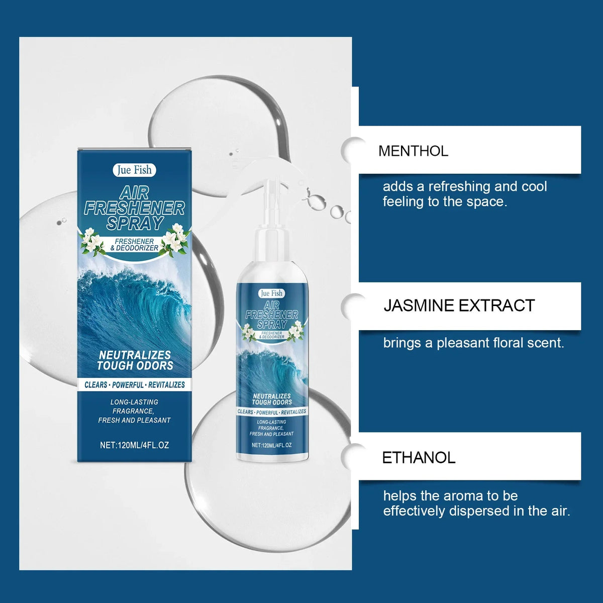 Indoor Air Freshener Spray Jasmine Scent With Long Lasting Fragrance Living Room Bedroom Bathroom Indoor Household Spray - JromoCompany