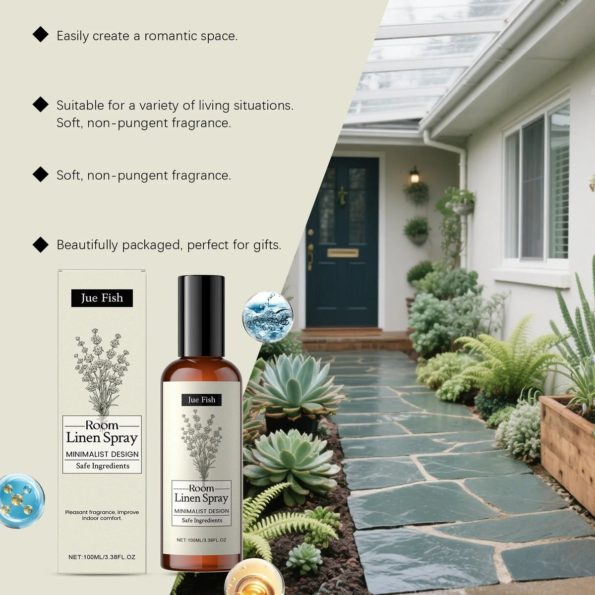Indoor Lavender Fragrance Spray - Long-Lasting Freshness Improves Indoor Air Quality Household Deodorant And Air Freshener 100ml - JromoCompany