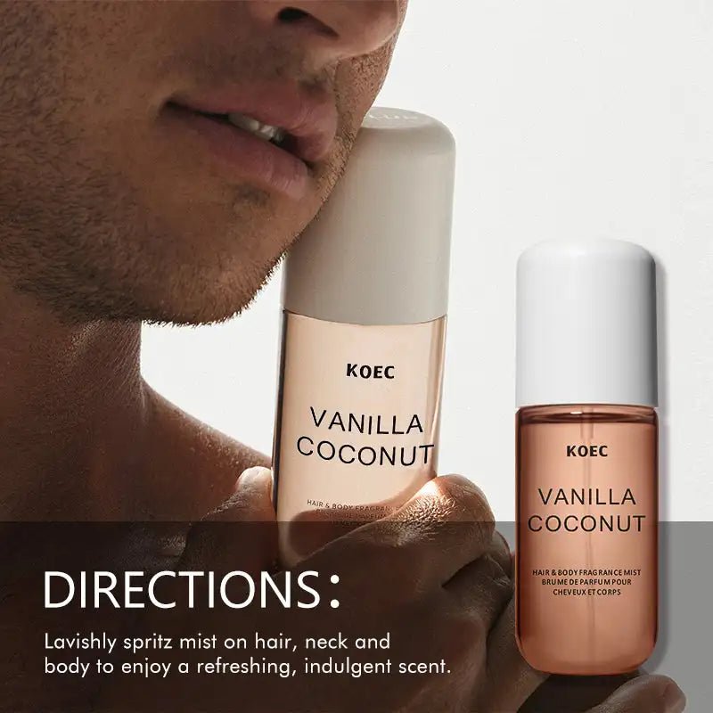 KOEC Vanilla & Coconut Fragrance Mist Perfume Refreshing Moisturizing Triple Notes Plant Fragrances Propylene Glycol - JromoCompany