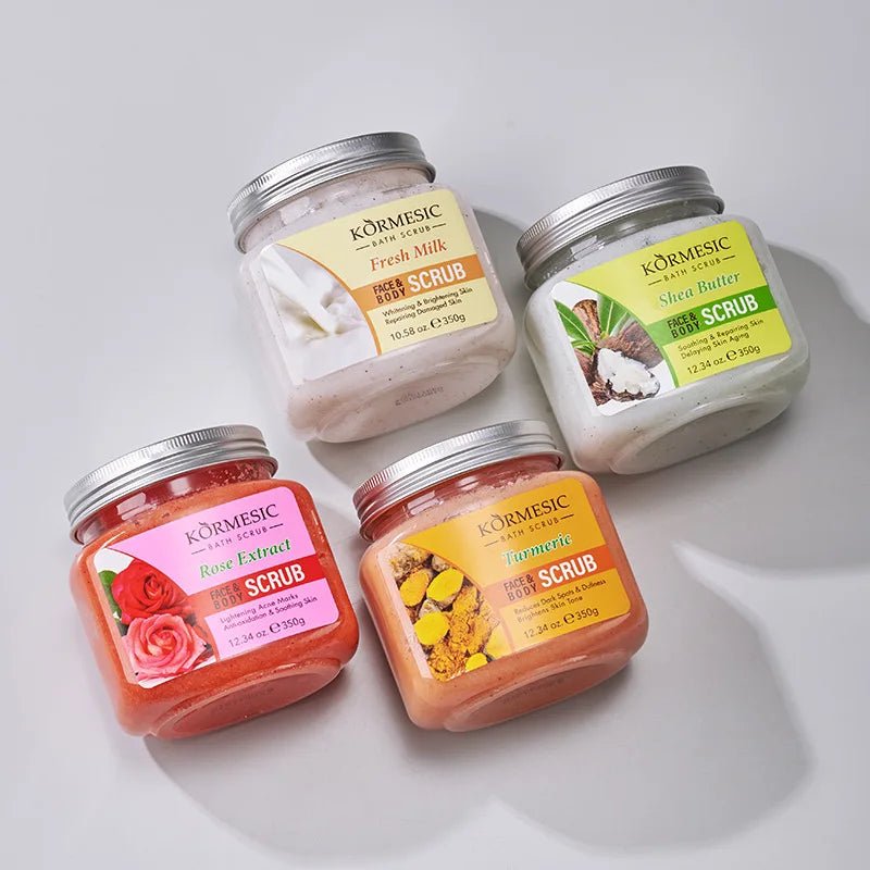 KORMESIC Turmeric Body Scrub Cream Facial Moisturizing Deep Cleansing Milk Rose Gentle Tender Face Exfoliation Skin Care Product - JromoCompany