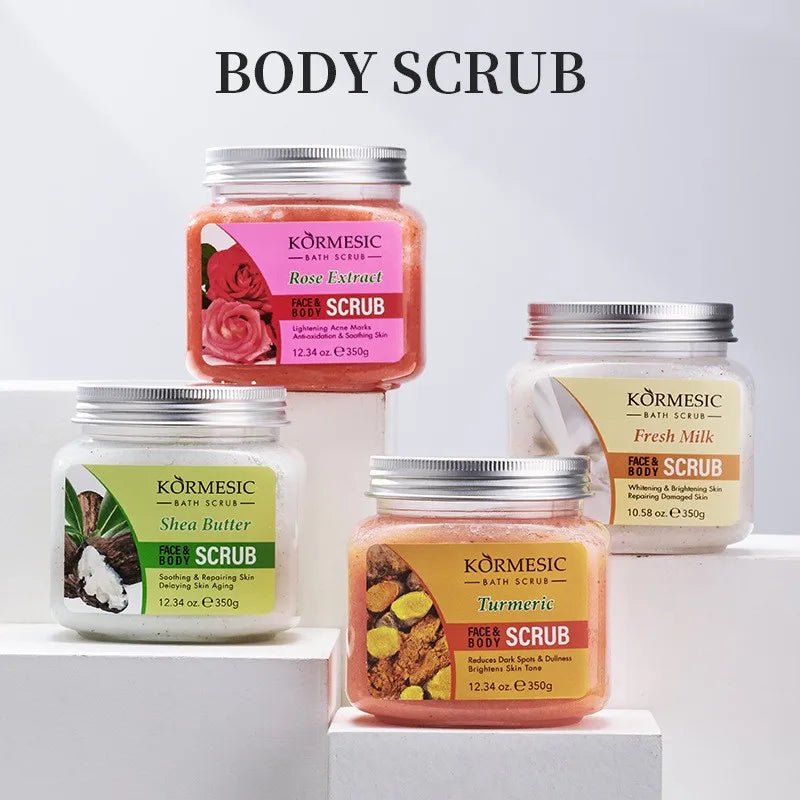 KORMESIC Turmeric Body Scrub Cream Facial Moisturizing Deep Cleansing Milk Rose Gentle Tender Face Exfoliation Skin Care Product - JromoCompany