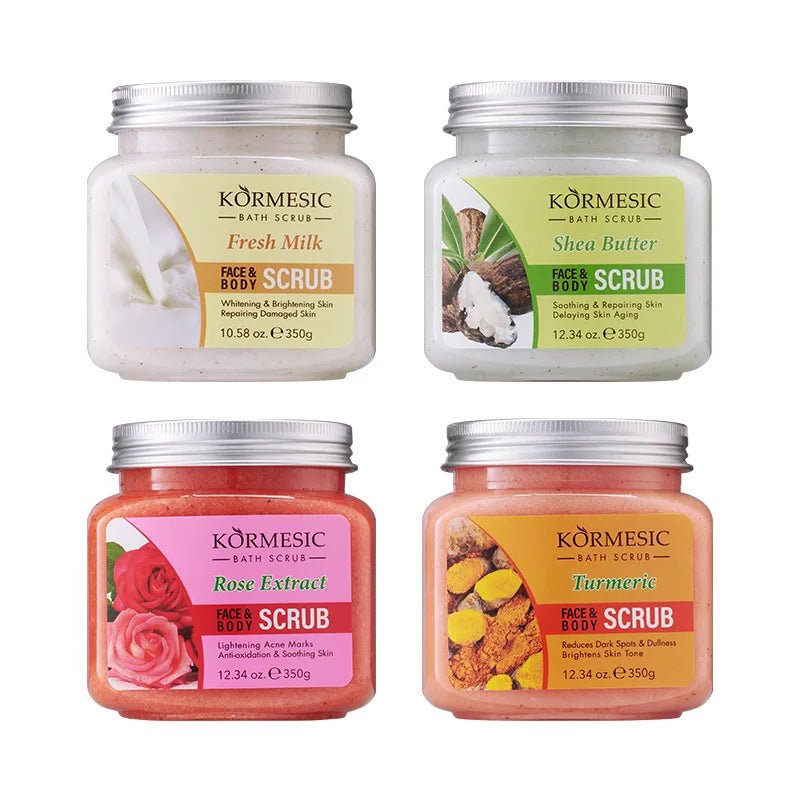 KORMESIC Turmeric Body Scrub Cream Facial Moisturizing Deep Cleansing Milk Rose Gentle Tender Face Exfoliation Skin Care Product - JromoCompany