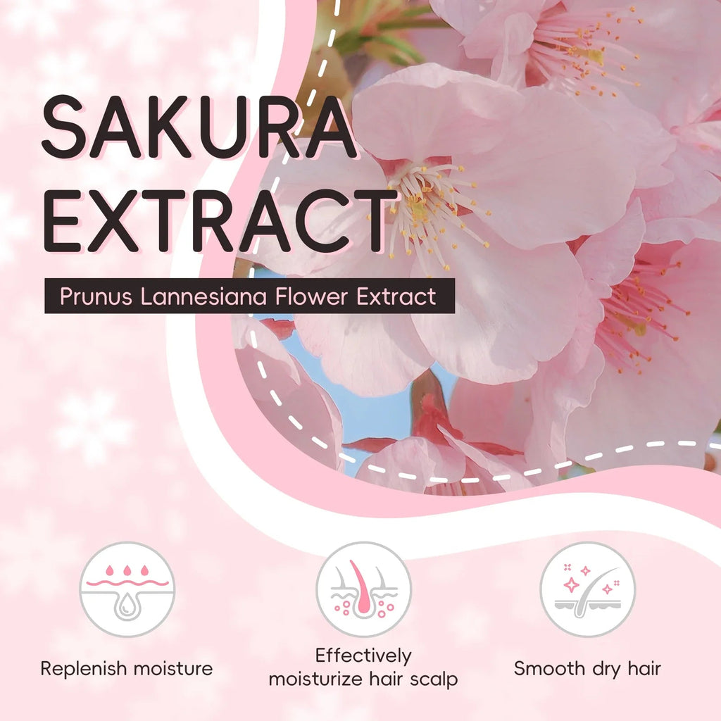 LAIKOU Japan Sakura Shampoo Repair Anti Split Ends Smooth Frizz Dry Hair - JromoCompany