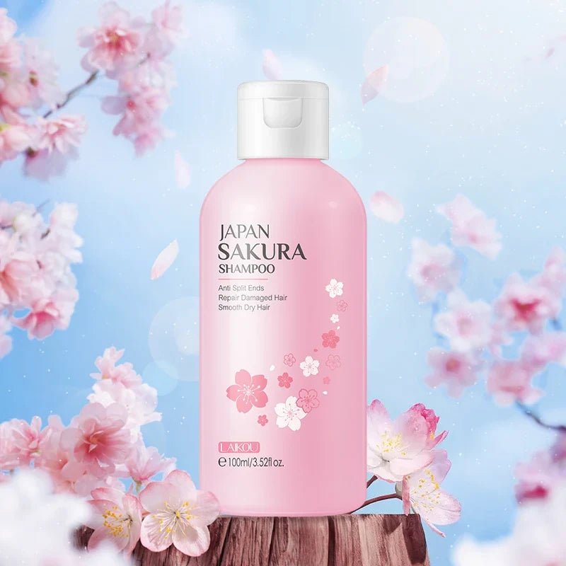 LAIKOU Japan Sakura Shampoo Repair Anti Split Ends Smooth Frizz Dry Hair - JromoCompany