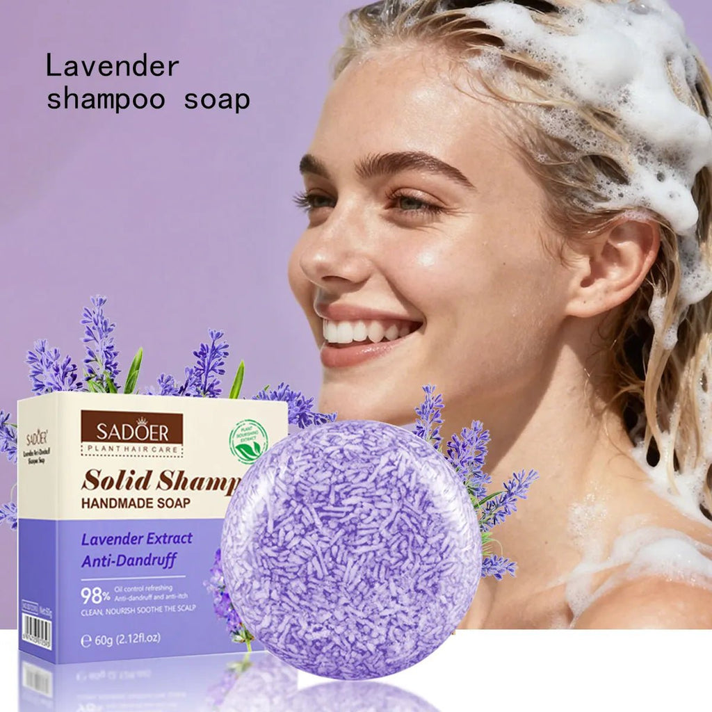 Lavender Shampoo Soap, Plant Essential Oil Soap Deeply Nourishes And Cleanses Hair, Giving Gifts To Family During Holidays - JromoCompany