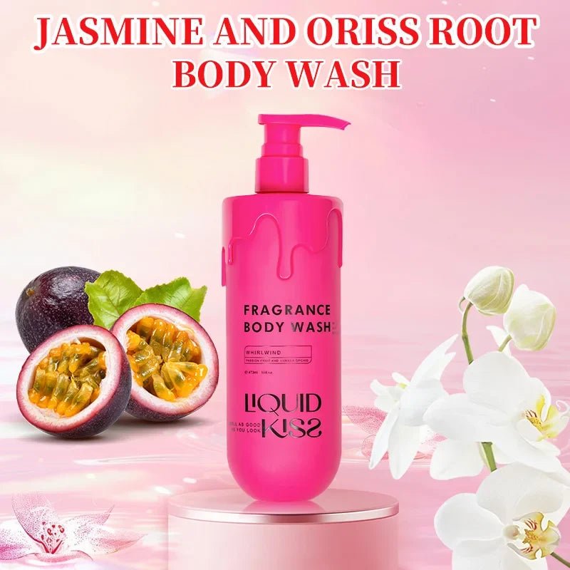 LIQUID KISS Body Wash for Women Oat Etract Moisturizing Shower Deep Moisture WHIRLWIND Fragrance Body Bath Shower Gels 473 Ml - JromoCompany