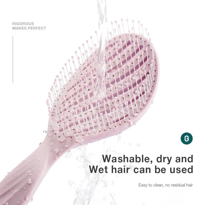 MR.GREEN Hollow Out Hair Brush Scalp Massage Combs Hair Styling Detangler Fast Blow Drying Detangling Tool Wet Dry Curly Hair - JromoCompany