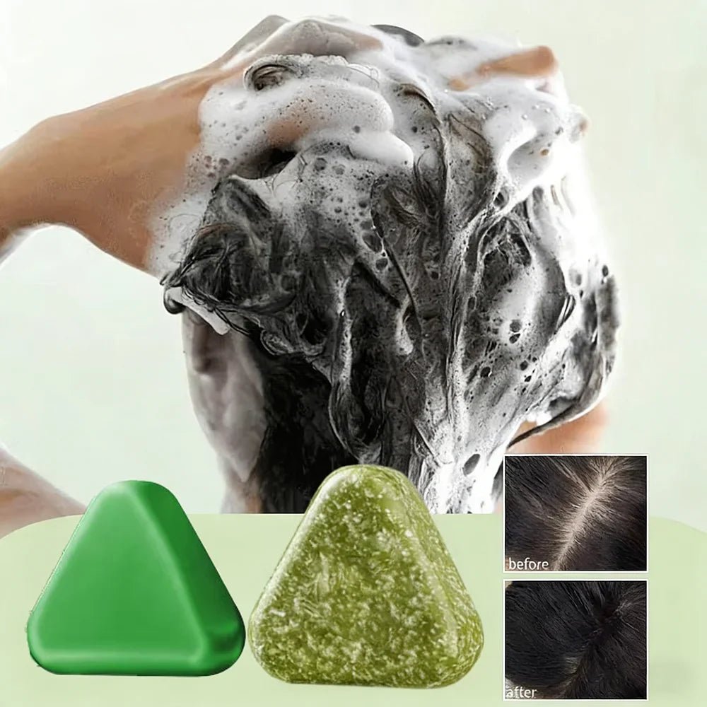 Natural Herbal Shampoo Soap Usman Grass Handmade Soap Hair Nourishing, Oil Control, Refreshing, Fluffy and Soothing Hair Care - JromoCompany