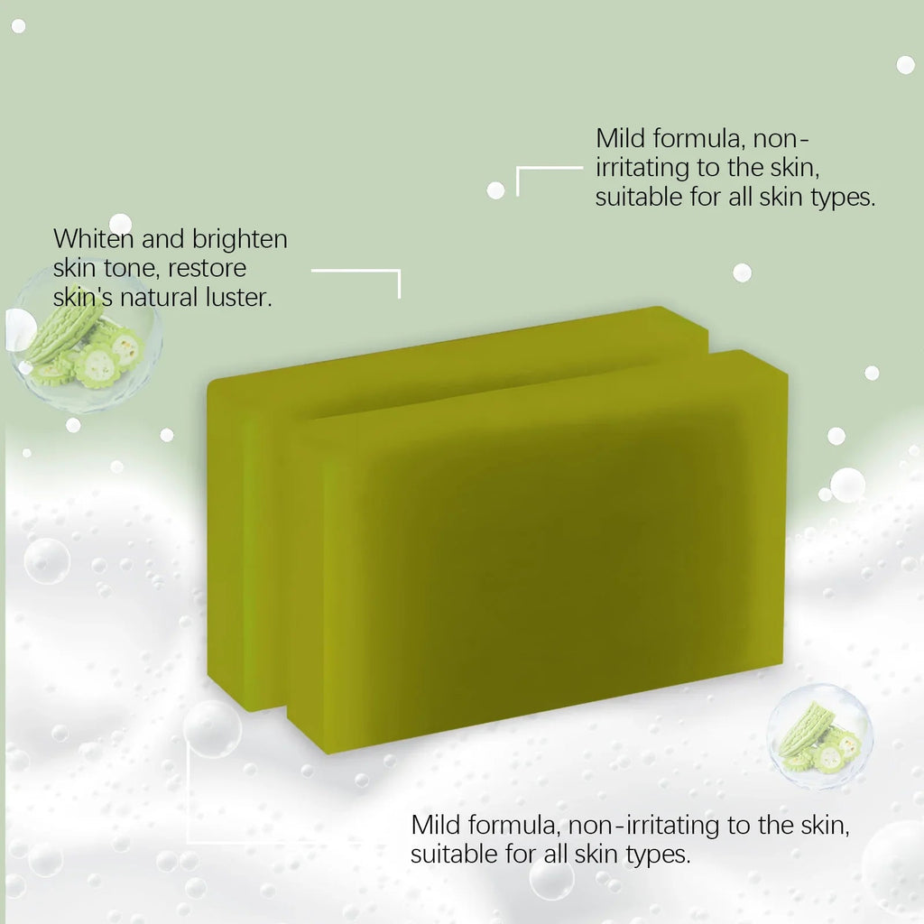 OUHOE Herbal Bath Soap with Bitter Melon: Deeply Clean Pores, Balance Water & Oil, Soothe Skin, Fresh Aroma - JromoCompany