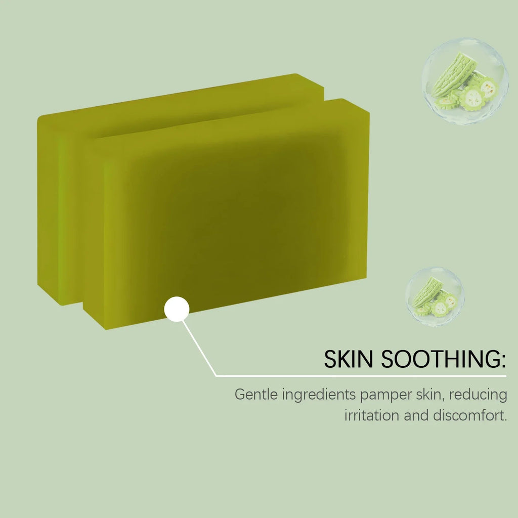 OUHOE Herbal Bath Soap with Bitter Melon: Deeply Clean Pores, Balance Water & Oil, Soothe Skin, Fresh Aroma - JromoCompany