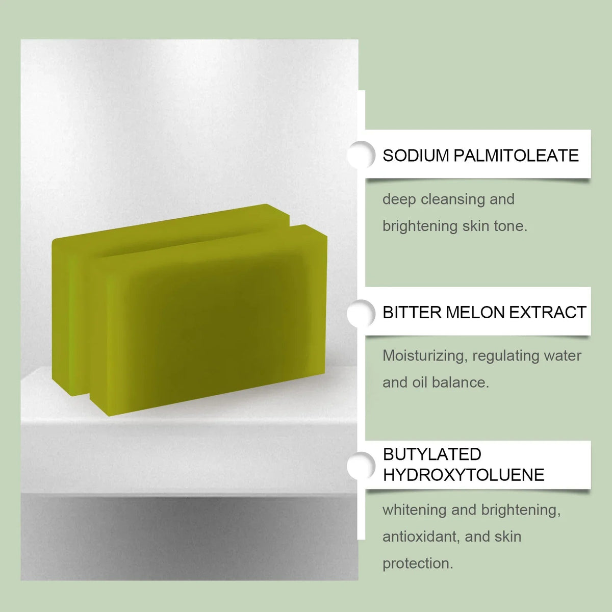 OUHOE Herbal Bath Soap with Bitter Melon: Deeply Clean Pores, Balance Water & Oil, Soothe Skin, Fresh Aroma - JromoCompany