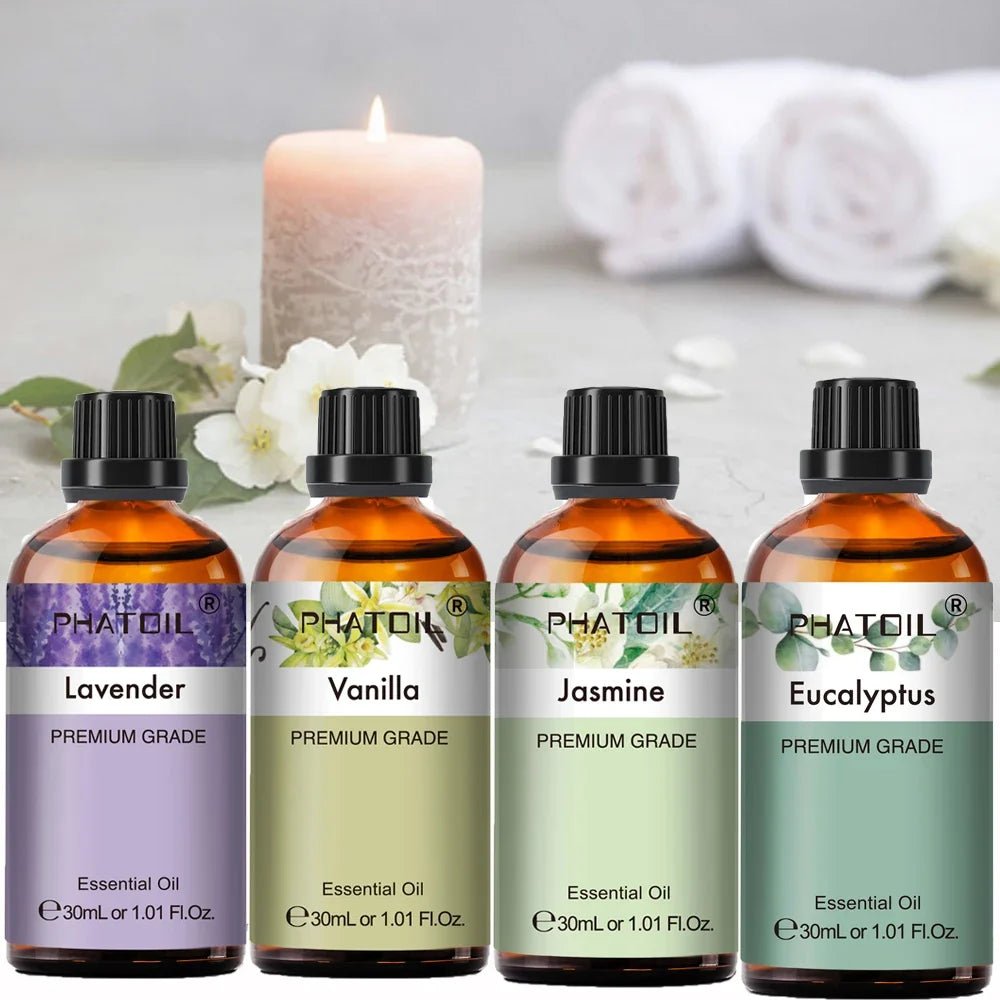 PHATOIL 30ml Lavender Peppermint Vanilla Tea tree Essential Oils for Aromatherapy Candle Making Natural Eucalyptus Aroma Oils - JromoCompany