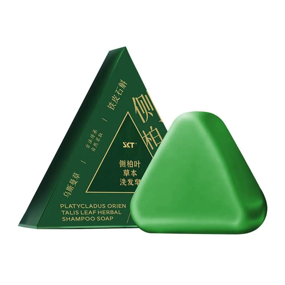 Platycladus Orientalis Shampoo Bar Natural Herbal Soap For Hair Loss Controls Oil Strengthens Root Shampoo Soap Hair Accessories - JromoCompany