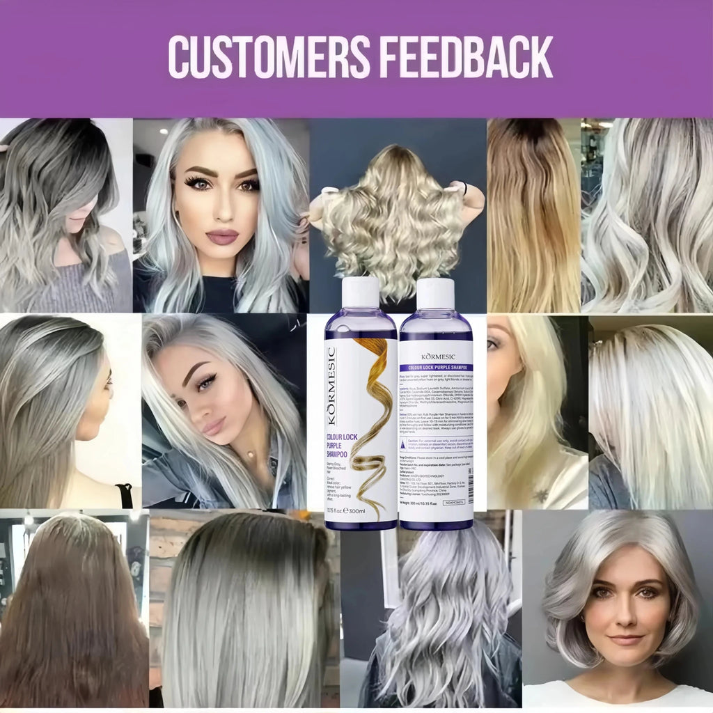 Professional Purple Shampoo Professional Yellow Removal Post Dyeing Gray Hair Care Bleached Highlighted Shampoo Revitalize 300ml - JromoCompany