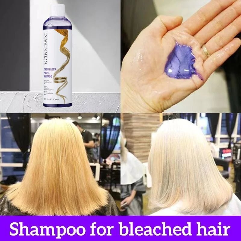 Professional Purple Shampoo Professional Yellow Removal Post Dyeing Gray Hair Care Bleached Highlighted Shampoo Revitalize 300ml - JromoCompany