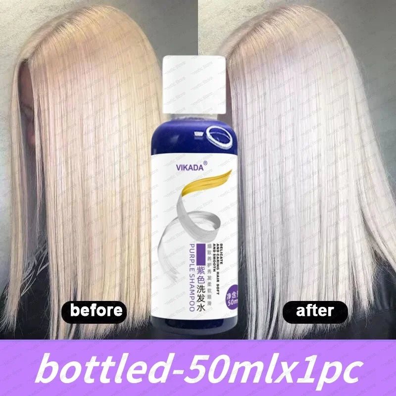 Professional Purple Shampoo Professional Yellow Removal Post Dyeing Gray Hair Care Bleached Highlighted Shampoo Revitalize 300ml - JromoCompany