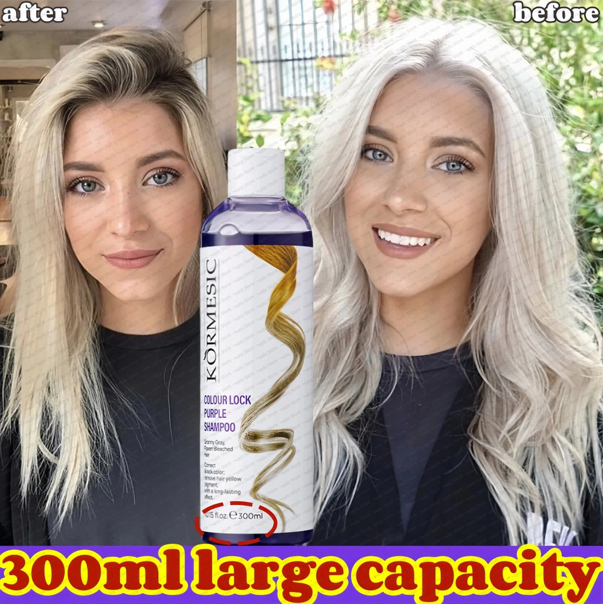 Professional Purple Shampoo Professional Yellow Removal Post Dyeing Gray Hair Care Bleached Highlighted Shampoo Revitalize 300ml - JromoCompany