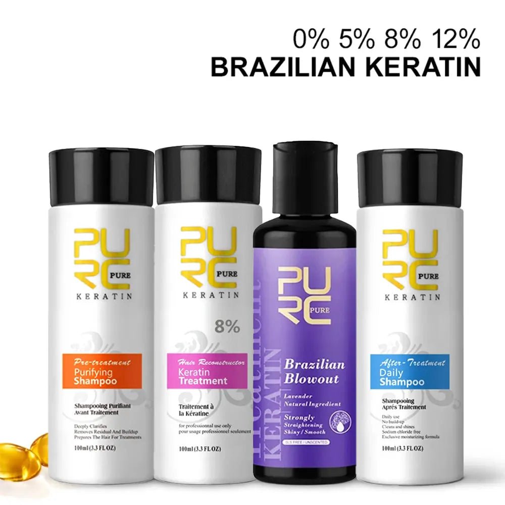 PURC Keratin Treatment Shampoo Conditioner Hair Straightening Products Smoothing Repairing Hair Mask Curly Hair Straighten Care - JromoCompany