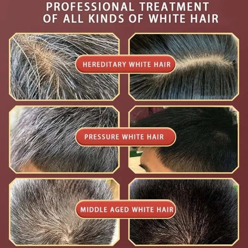 Pure Natural Herbal Hair Dye Shampoo Change Hair Color Cover Gray Hair White Hair Treatment Bubble Plant Hair Dye Hair Care - JromoCompany