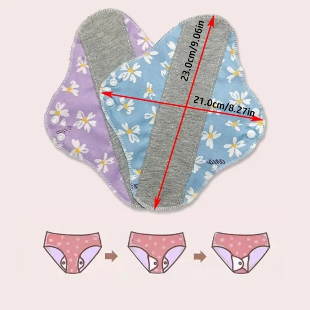 Reusable Adult Diaper Non-slip Soft Washable Panties Menstrual Cloth Sanitary Feminine Hygiene Pad Period Cotton Panty Liners - JromoCompany