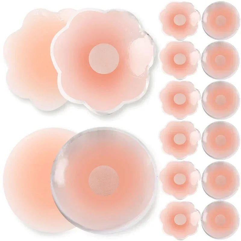 Reusable Women Breast Petals Lift Nipple Cover Invisible Petal Adhesive Strapless Backless Stick on Bra Silicone Breast Stickers - JromoCompany