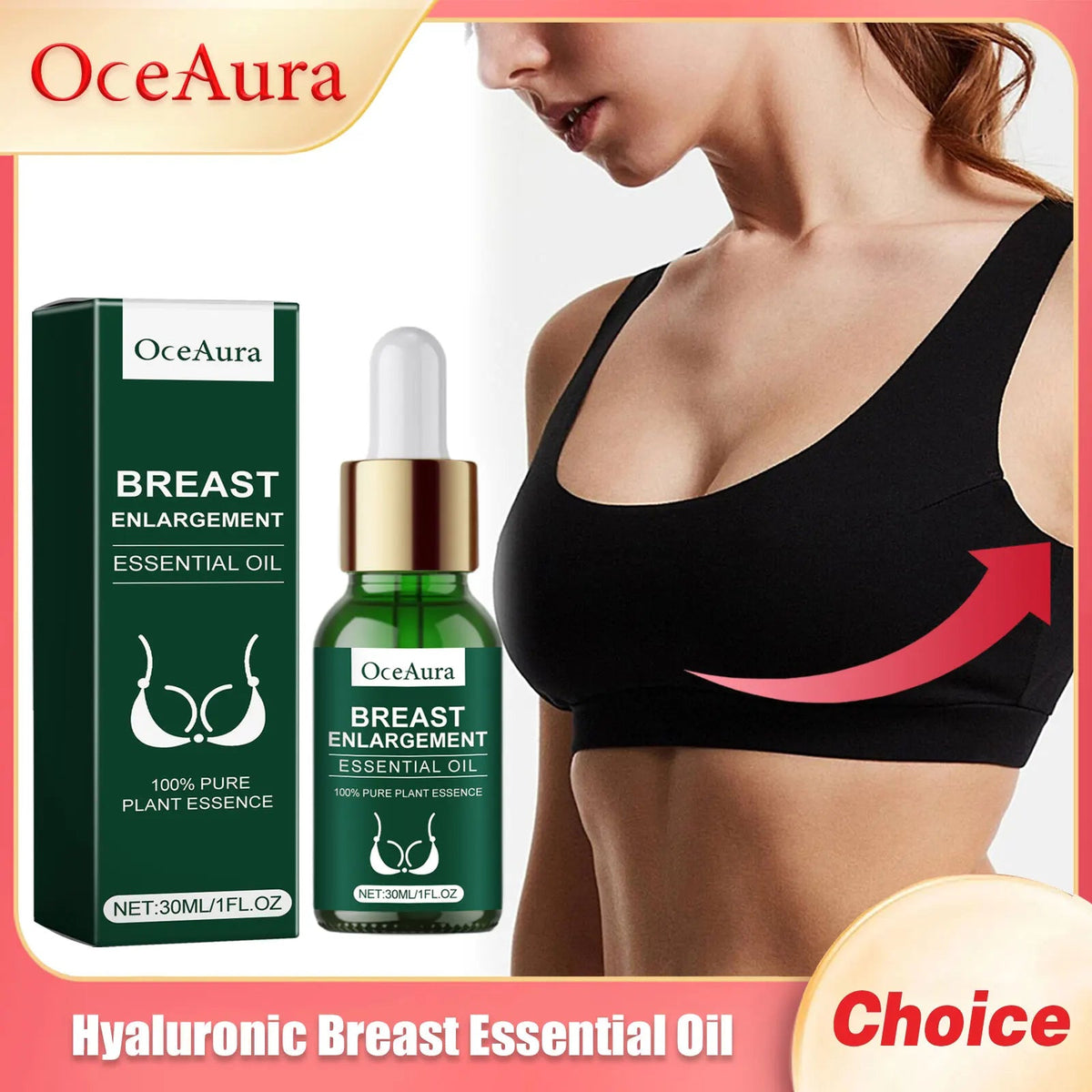 Rose Breast Essential Oil Plump Full Keep Firming Size up Lifting Treatment Massage Bigger Sexy Boobs Spa Breast Enlargement Oil - JromoCompany