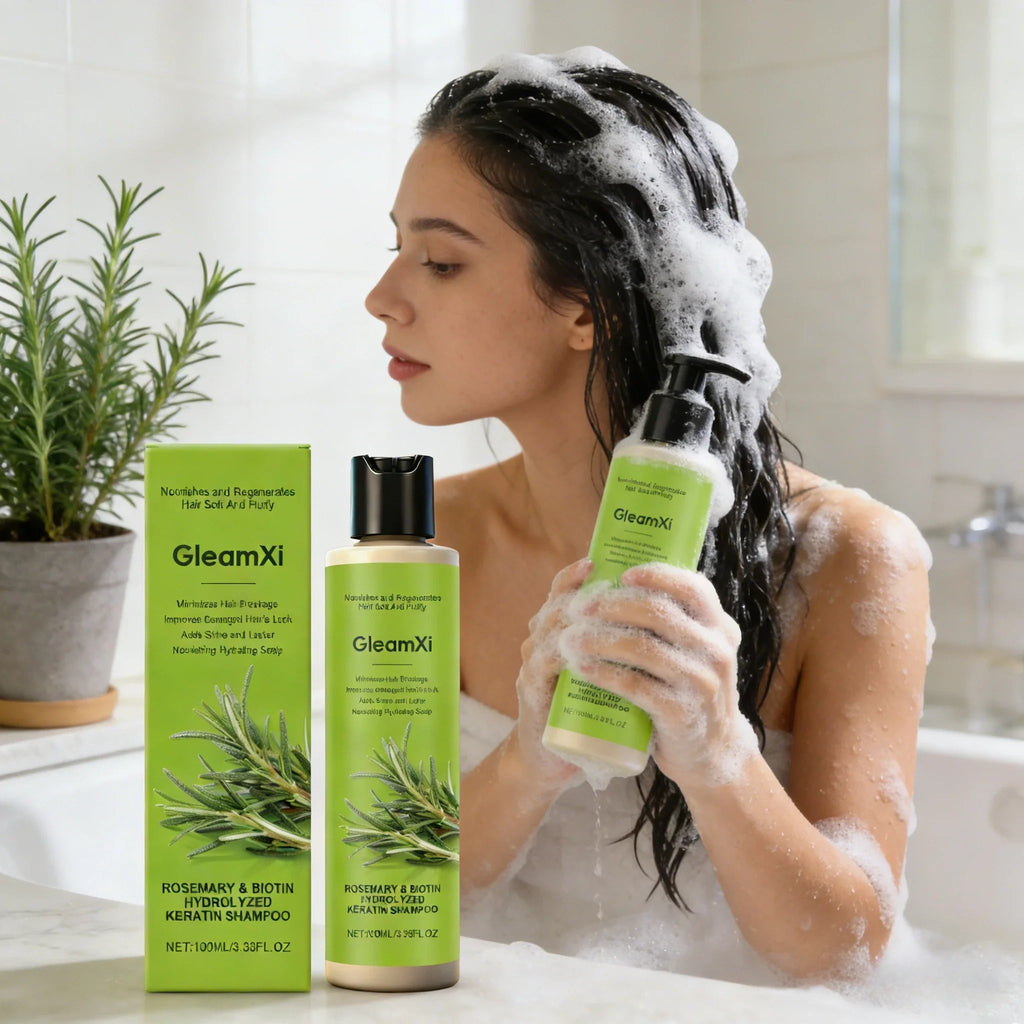 Rosemary Hair Care Shampoo with Biotin Moisturizing Scalp Treatment Volumizing Oil Control Daily Use Natural Hair Care - JromoCompany