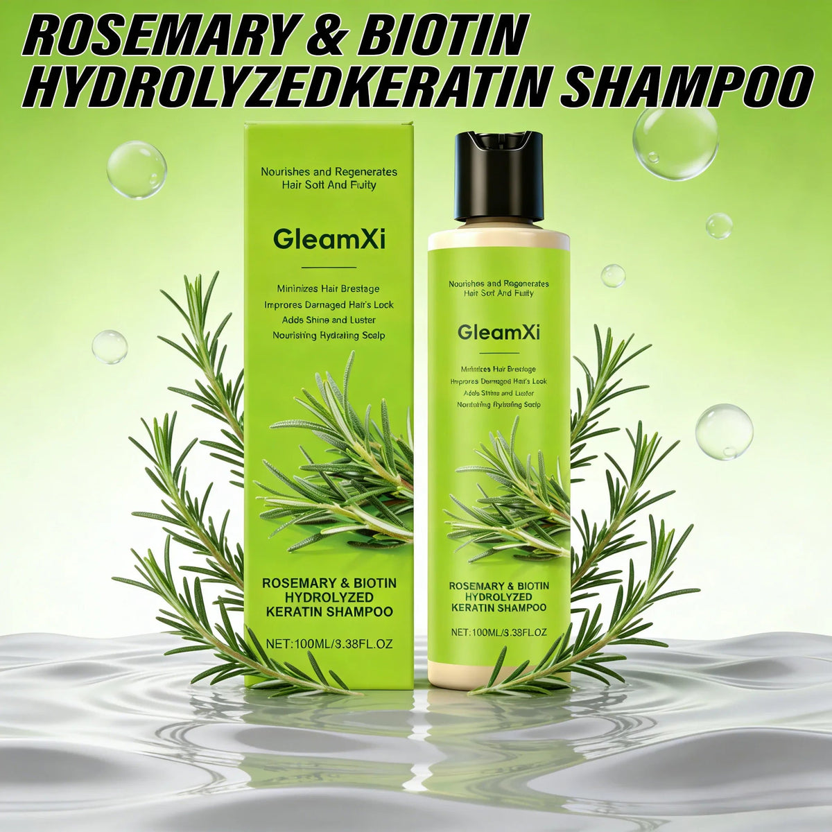 Rosemary Hair Care Shampoo with Biotin Moisturizing Scalp Treatment Volumizing Oil Control Daily Use Natural Hair Care - JromoCompany