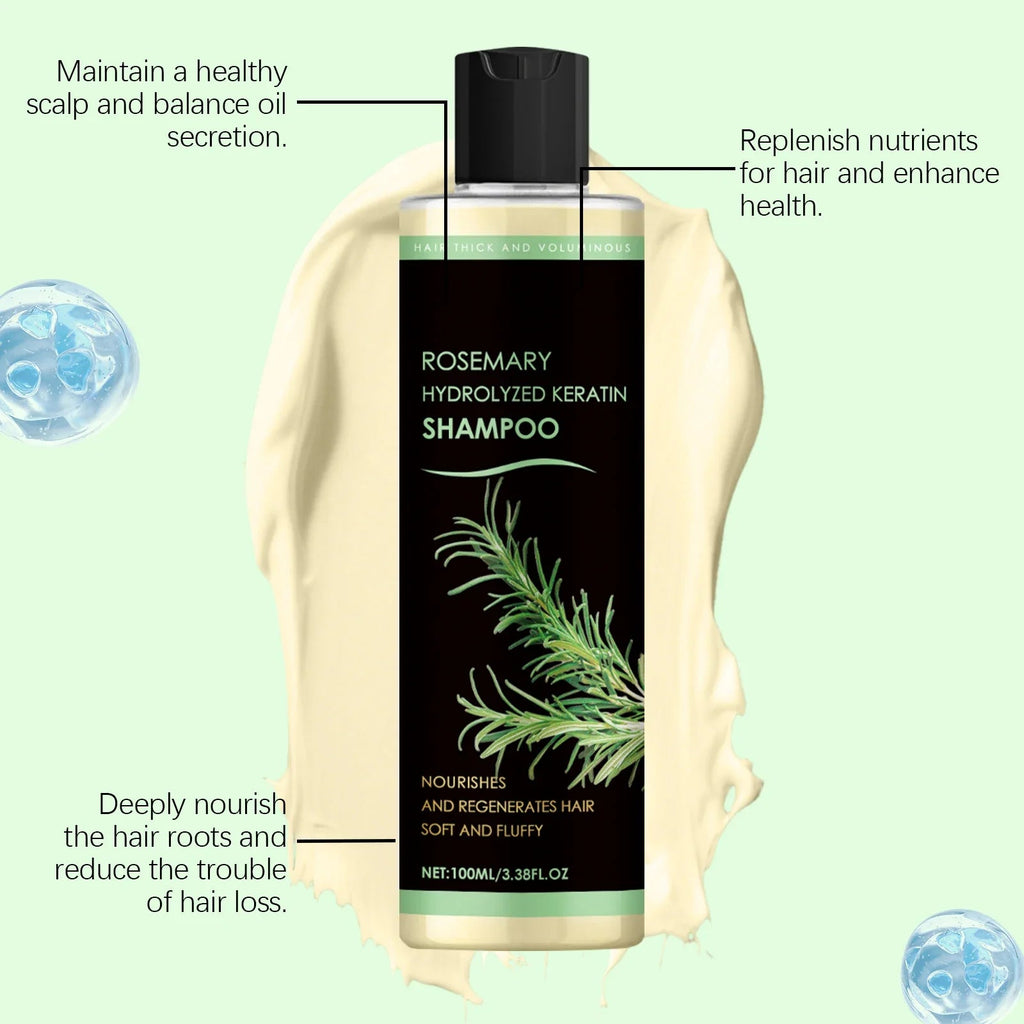 Rosemary Natural Shampoo Hair Thickness Loss Deep Nourishing Scalp Care Strengthen Repair Damaged Oil Control For Men Women - JromoCompany
