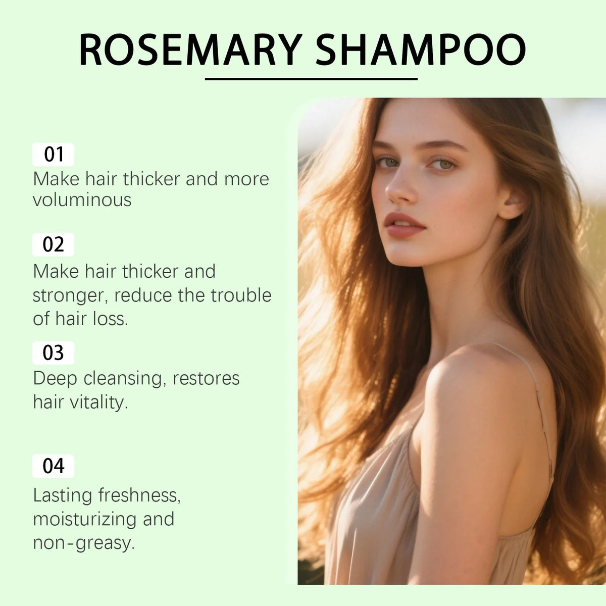 Rosemary Natural Shampoo Hair Thickness Loss Deep Nourishing Scalp Care Strengthen Repair Damaged Oil Control For Men Women - JromoCompany