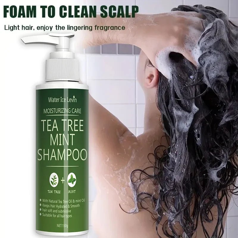 Tea Tree Mint Shampoo Natural Essence Revitalizes Hair. Dense Foam Cleansing. Strengthens and Smoothes. Adds Volume Shine. - JromoCompany