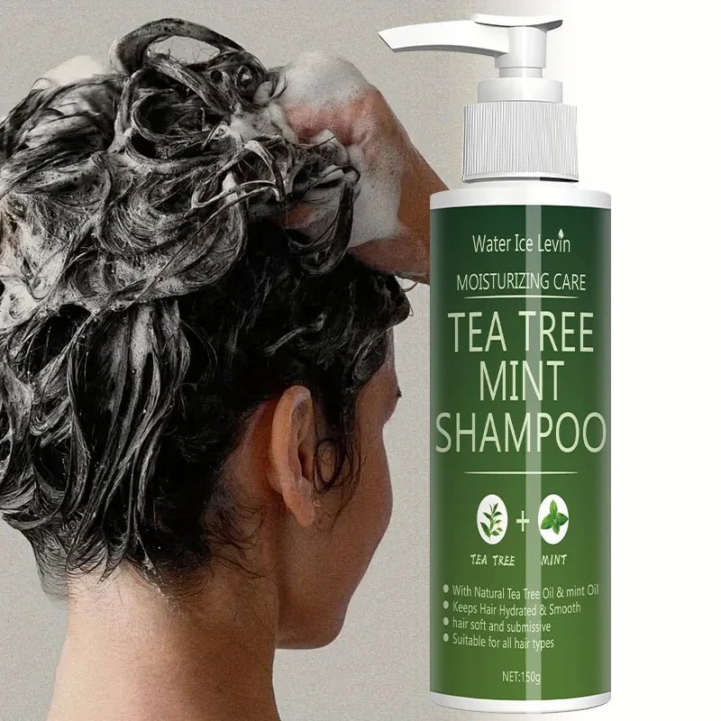 Tea Tree Mint Shampoo Natural Essence Revitalizes Hair. Dense Foam Cleansing. Strengthens and Smoothes. Adds Volume Shine. - JromoCompany