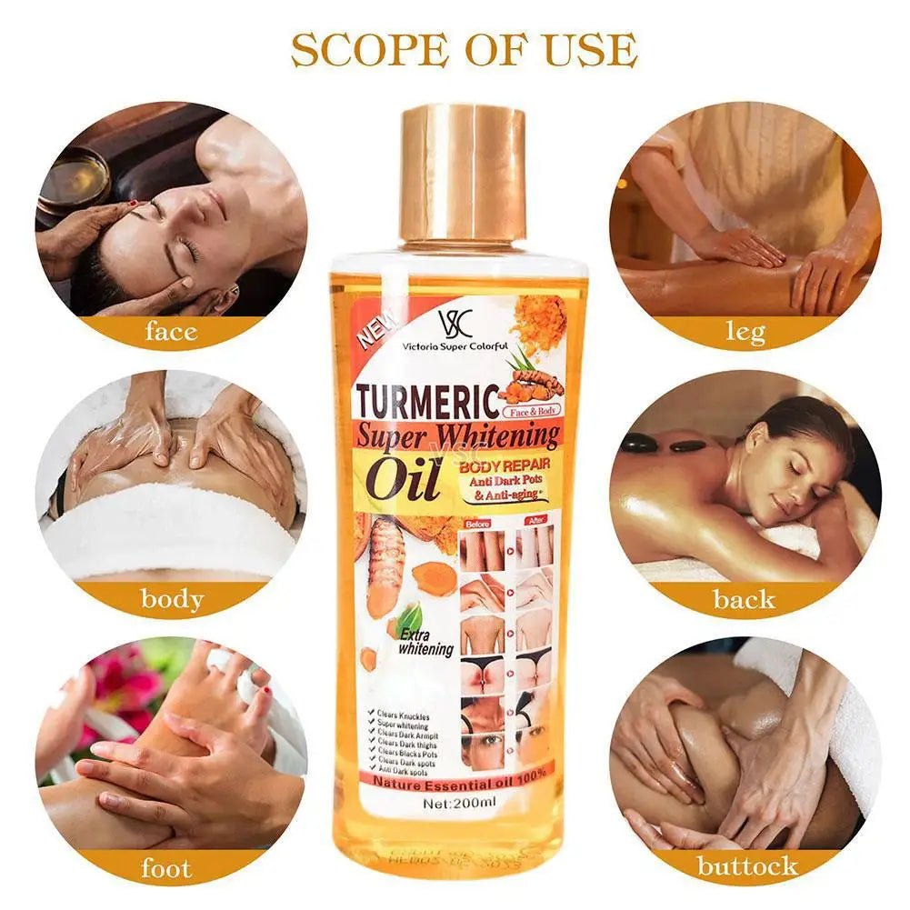 Turmeric Essential Oil Facial Body Massage oil Moisturizing Diffuser Aromatherapy Brightening Smoothing Body Face Skin Care 200m - JromoCompany
