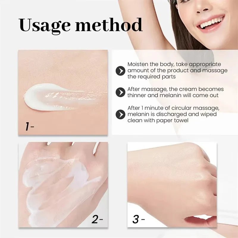 Whitening Cream Private Parts Underarm Bleaching Serum Whiten Butt Knee Brighten Inner Thigh Intimate Parts Dark Remove Melanin - JromoCompany