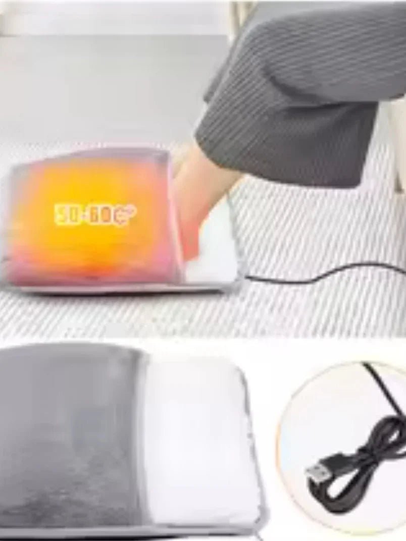 Winter Electric Foot Heating Pad USB Charging Soft Plush Washable Foot Warmer Heater Improve Sleeping Household Foot Warming Mat - JromoCompany