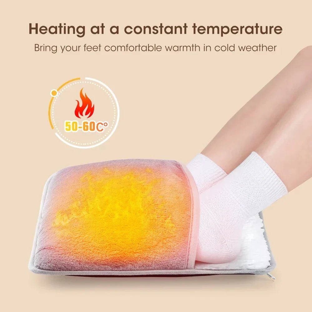 Winter Electric Foot Heating Pad USB Charging Soft Plush Washable Foot Warmer Heater Improve Sleeping Household Foot Warming Mat - JromoCompany