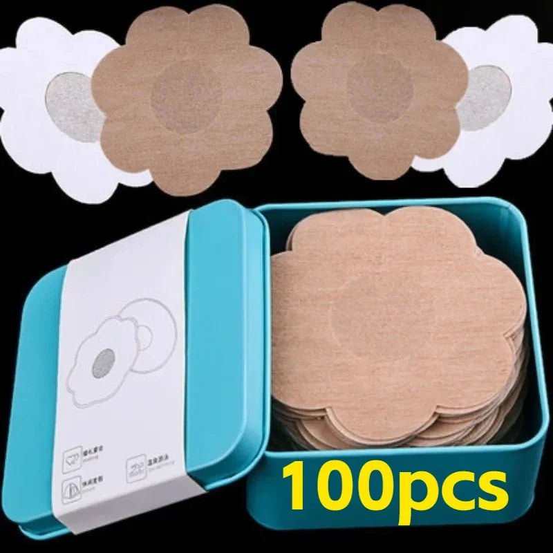 Women Summer Invisible Nipple Covers Pads Ultra Thin Fabric Chest Stickers Disposable Lift Pasties Daily Wear Intimate Underwear - JromoCompany