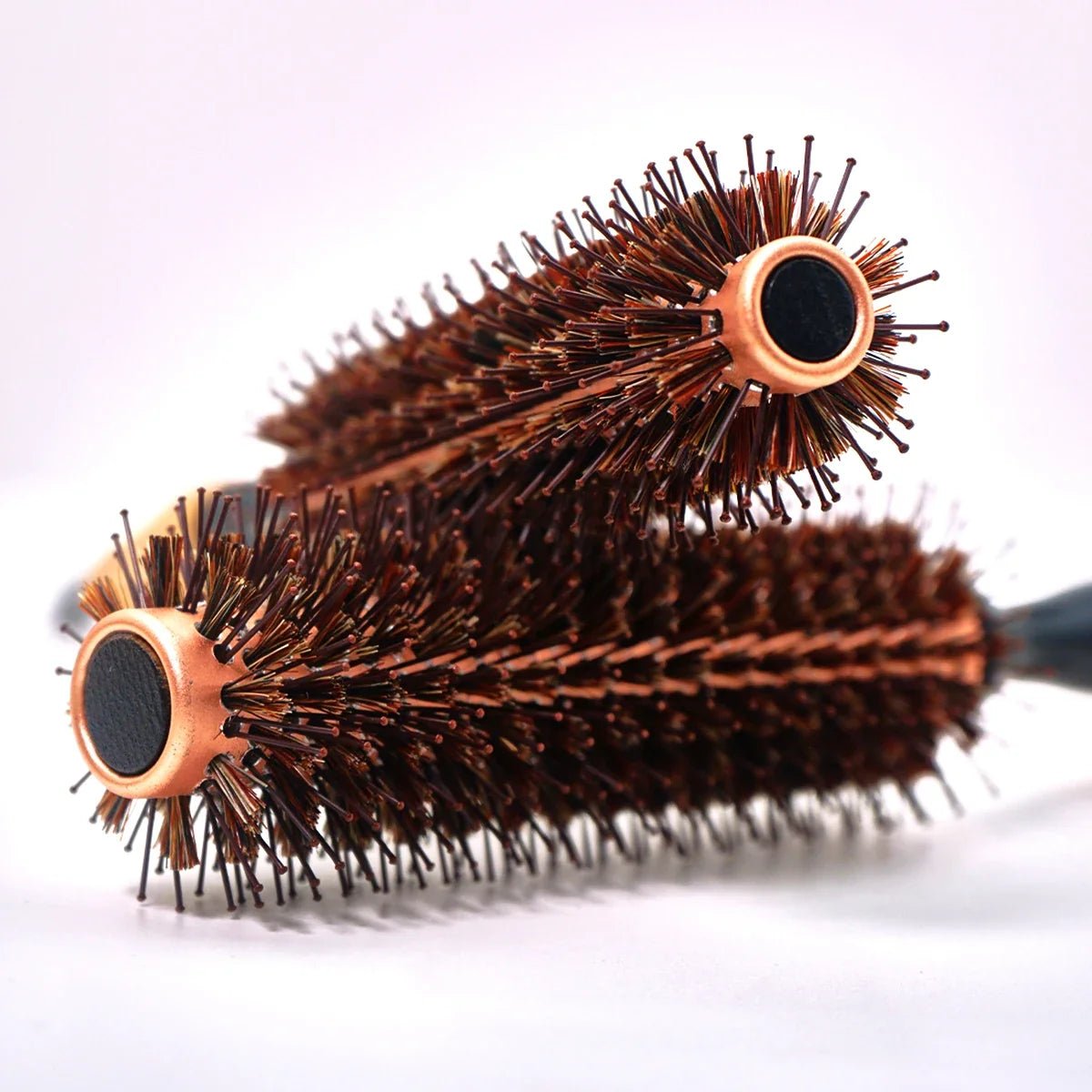 Wood Handle Boar Bristles Round Brush Hair Curly Comb Pro Hair Brush Anti Static Brush Teasing Brush Hairdresser Styling Tools - JromoCompany