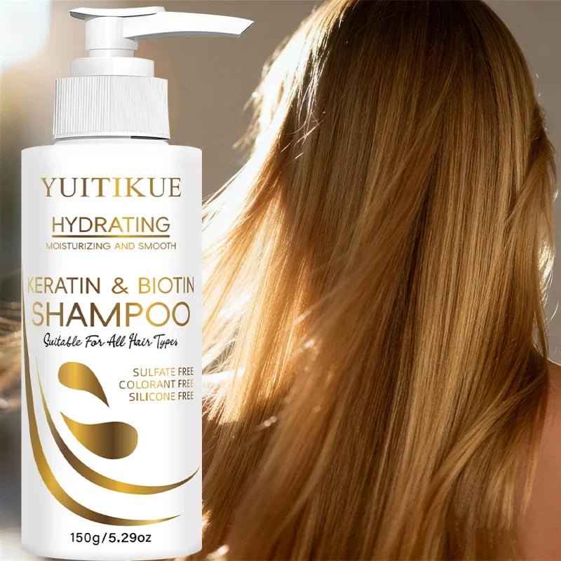YUITIKUE Keratin & Biotin Hydrating Shampoo | Natural Gentle Formula, Daily Hair Care 150g - JromoCompany
